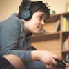 Teenager focused on online gaming